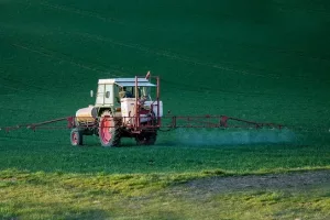 Tractor with pesticides